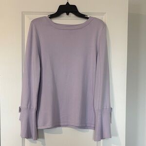 Cable & Gauge Purple Peplum Sleeve Sweater